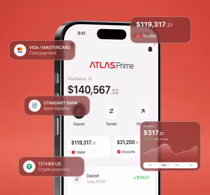 Atlas Prime client area on a phone